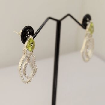 Sterling Silver Peridot Earrings, 3 of 7