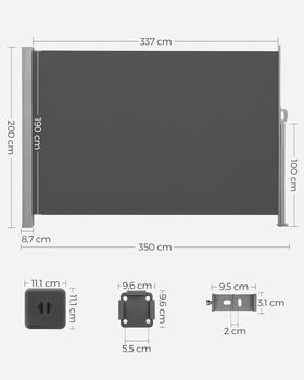 Side Shade Extendable Privacy Screen Outdoor Blind, 12 of 12