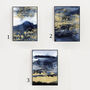 Watercolour Blue And Gold No.One, thumbnail 2 of 7