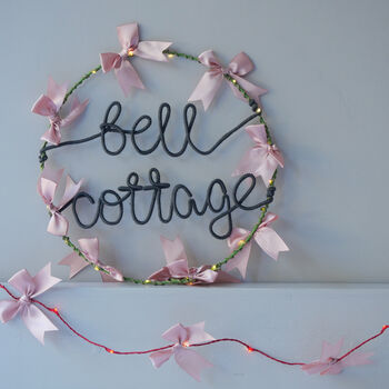 Personalised Satin Bow Light Up Wreath, 4 of 5
