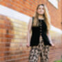 Brown Leopard Print Knit Wide Trousers, thumbnail 5 of 9