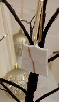 Porcelain Kintsugi Christmas Tree Ornaments, 2 of 5