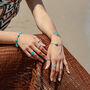 Single Turquoise Beaded Chain Silver Bracelet, thumbnail 4 of 5