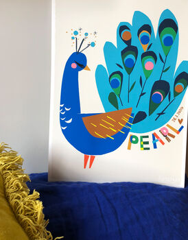 Peacock Personalised Name Print, 2 of 10
