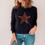 Ladies Star Sweatshirt In Copper And Black, thumbnail 1 of 3
