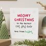 Personalised Christmas Card Cat Dad From The Cat, thumbnail 1 of 7