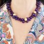 Original Vintage 1980s Purple Bauble Necklace, thumbnail 1 of 6