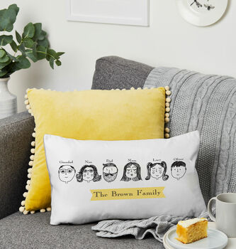 Personalised Family Faces Cushion, 5 of 6