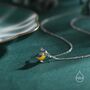 Sterling Silver Tiny Blue Tit Bird Pendant Necklace, thumbnail 7 of 12