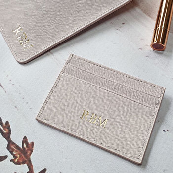 Personalised Pink Leather Card Holder, 3 of 5