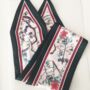 Black Floral Long Silk Scarf For Friends, thumbnail 3 of 6