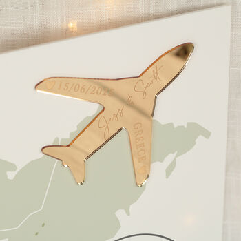 Destination World Map And Aeroplane Welcome To Our Wedding Sign, 2 of 3