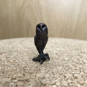 Miniature Bronze Barn Owl Sculpture 8th Anniversary, 5 of 12