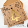 Gold Christmas Tree Scratch Reveal Kraft Card Diy Or Pre Printed Message, thumbnail 1 of 3