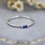 Sapphire Blue Tiny Baguette Cz Ring In Sterling Silver, thumbnail 2 of 9