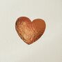 Handmade Rose Gold Leaf Love Heart Engagement Card, thumbnail 2 of 6