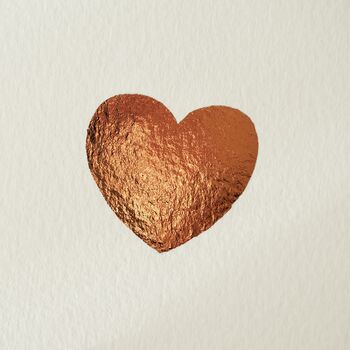 Handmade Rose Gold Leaf Love Heart Engagement Card, 2 of 6
