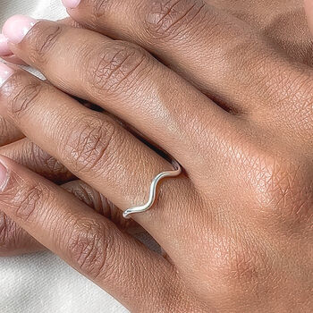 Sterling Silver Ripple Wave Ring, 6 of 8