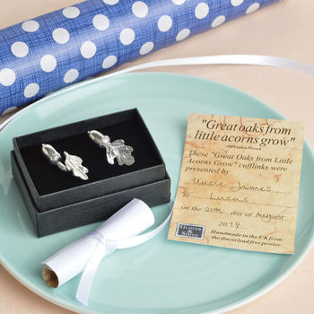 From Little Acorns Christening Cufflink Gifts For Boys, 3 of 9