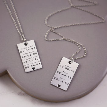 Important Dates Necklace In Sterling Silver, 4 of 9