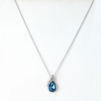 Crystal Teardrop Pendant Necklace, 3 of 5