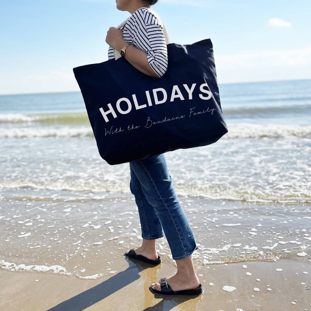 Personalised Holidays Giant Shopping And Beach Bag, 1 of 4