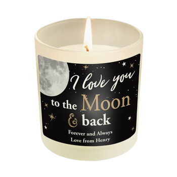 Personalised 'Moon And Back' Vanilla Scented Jar Candle, 4 of 4