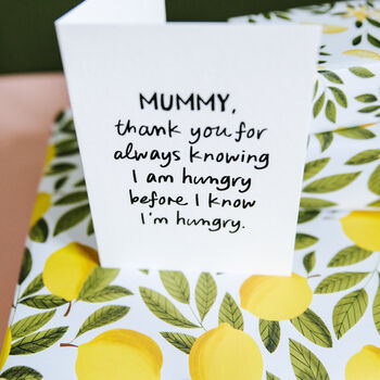 Personalised Funny “Knowing I’m Hungry” Card For Mummy Or Daddy, 7 of 7