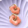Resin Flower Huggie Hoop Earrings, thumbnail 2 of 12