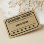 Personalised Golden Ticket Gift Voucher Wallet Keepsake, thumbnail 1 of 6