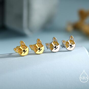 Sterling Silver Corgi Stud Earrings, 5 of 12