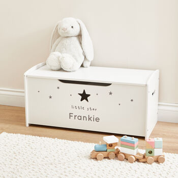 Personalised Large White Star Toy Box, 4 of 4