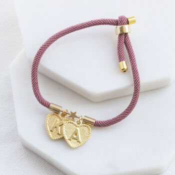 Personalised Gold Plated Hearts Friendship Bracelet, 4 of 7