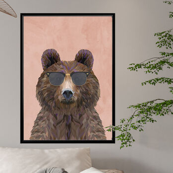 Custom Personalised Bear Wearing Heels Art Print, 2 of 5