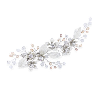 Silver Or Rose Gold Plated Crystal Bridal Hair Clip, 2 of 10