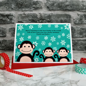'Monkeys' Christmas Card From Children / Grandchildren, 2 of 5