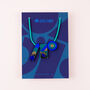 Teal And Blue Mirrored Statement Geometric Necklace, thumbnail 4 of 4