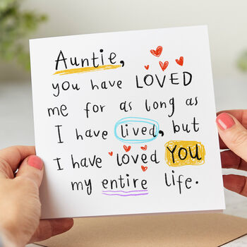 'Auntie I Have Loved You My Entire Life' Card, 2 of 4