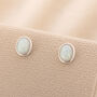 Sterling Silver Oval Opal Stud Earrings, thumbnail 1 of 9