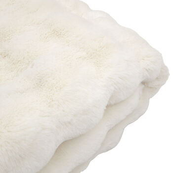 Marshmallow Rabbit Faux Fur Throw In Cream, 3 of 3