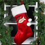 Personalised Cat Luxury Red Stocking, thumbnail 1 of 3