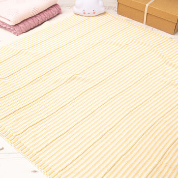 Personalised Unisex Fine Stripe Baby Blanket, 3 of 12