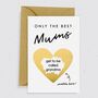 Only The Best Mums Baby Announcement Card, thumbnail 2 of 3