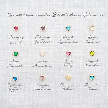 Initial Disc And Heart Birthstone Personalised Bracelet, 5 of 12