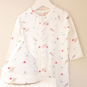 Children’s Personalised Cream Cricket Jumper With Red And Yellow Stripes, 7 of 12