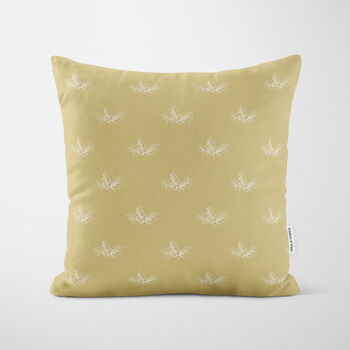 Personalised Gold Holly Christmas Cushion, 5 of 7