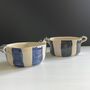 Handmade Stripy Stoneware Dish For Serving Or Baking, thumbnail 2 of 12