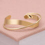 Adjustable Gold Plated Open Crossover Cuff Bangle, thumbnail 1 of 7