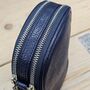 Double Zip Cross Body Bag In Navy Blue, thumbnail 3 of 3