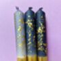 Gold, Grey And Blue Christmas Candles 'Starry Starry Night Gold', thumbnail 2 of 5